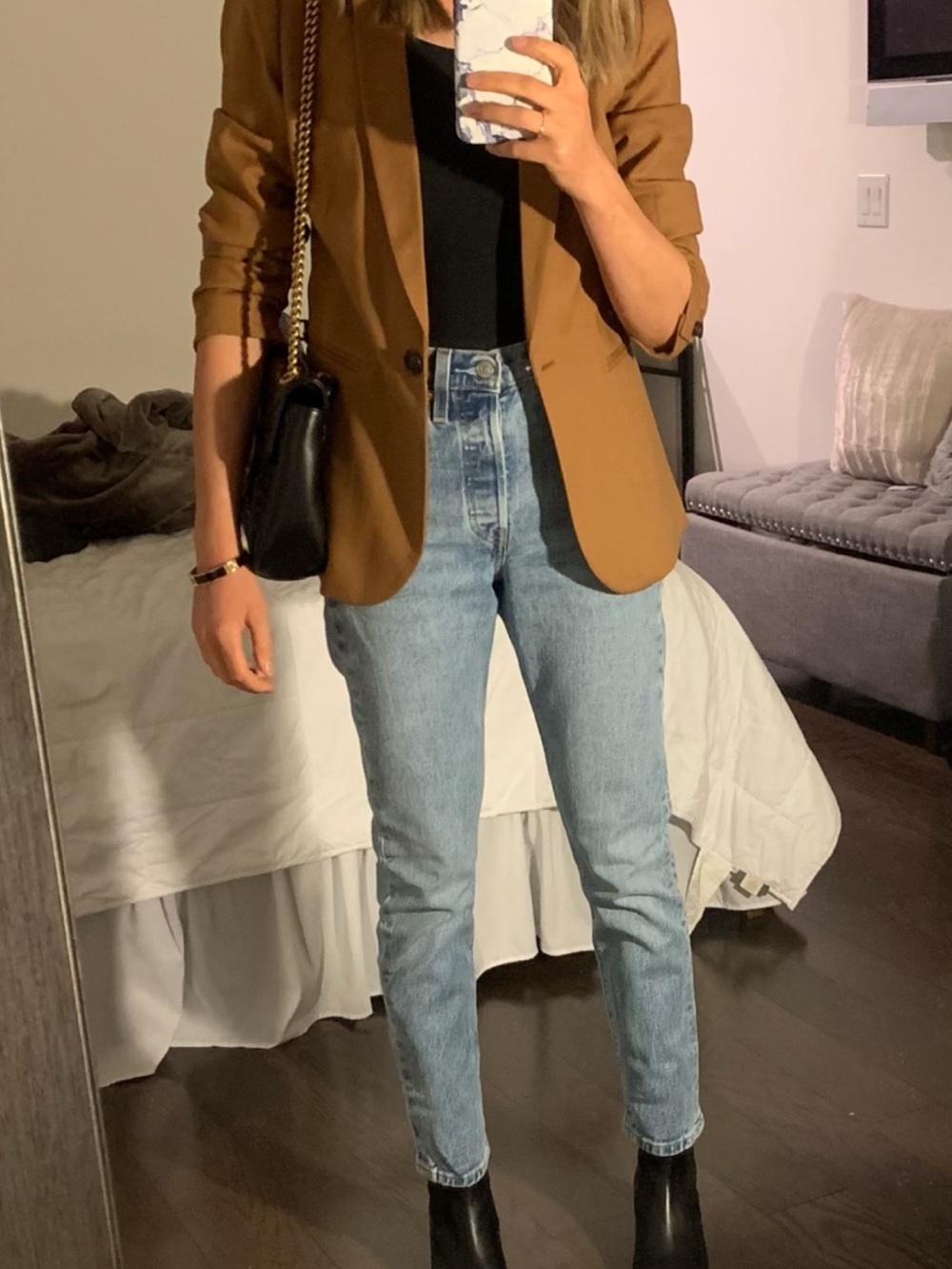 Like New J. Crew Women's Camel Brown Wool Parke Blazer Size 4 - Picture 6 of 6